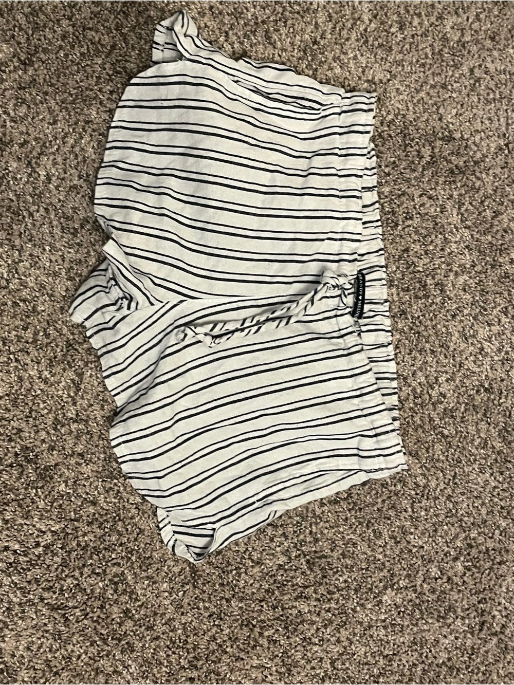 Brandy Melville White and Black Striped Casual Shorts